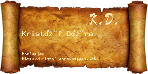 Kristóf Dóra névjegykártya