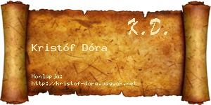 Kristóf Dóra névjegykártya