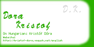 dora kristof business card